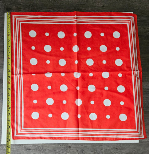 Red white polka dot square - &,